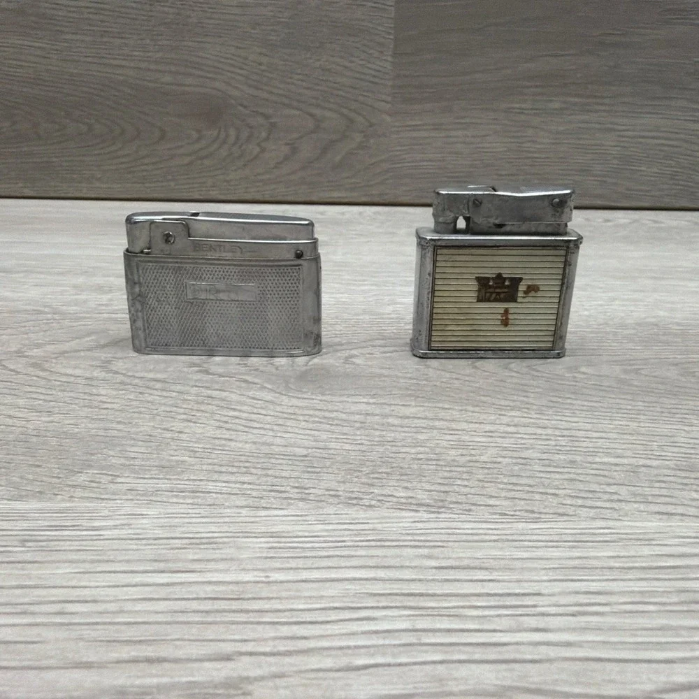 VTG Colvair Art Deco Kent Slide-O-Matic Lighter & Bentley Torch Lighter Set
